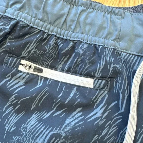 Vouri Men's Bank Shorts, Kashmir Flux Teal Gray Patterned Athletic Shorts, 7”, M - Picture 4 of 13